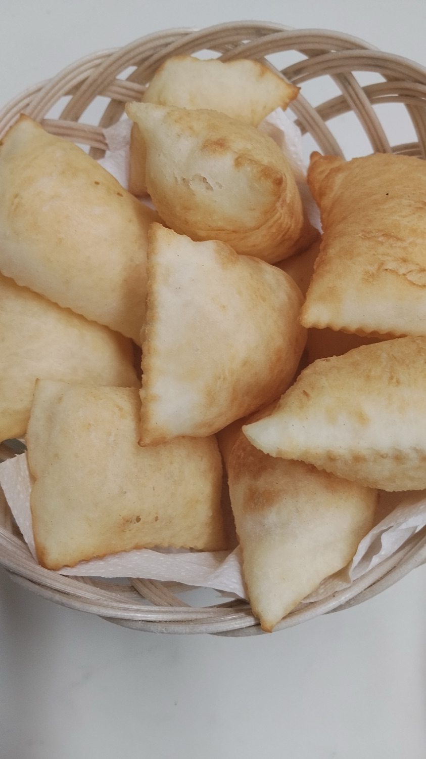 Torta fritta appena preparata